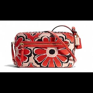Retired NWT POPPY FLORAL SCARF PRINT FLIGHT BAG
